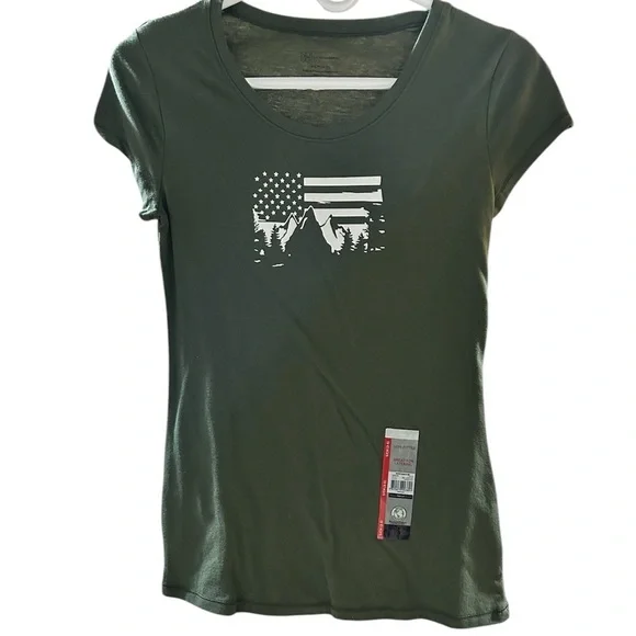 Patriotic American Olive Green Graphic Tee - Picture 3 of 3